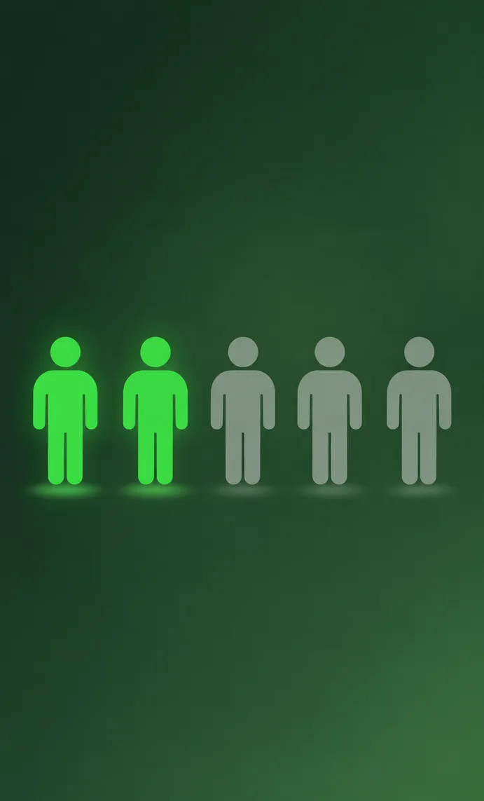 Two of five men highlighted: almost 40% of men over 45